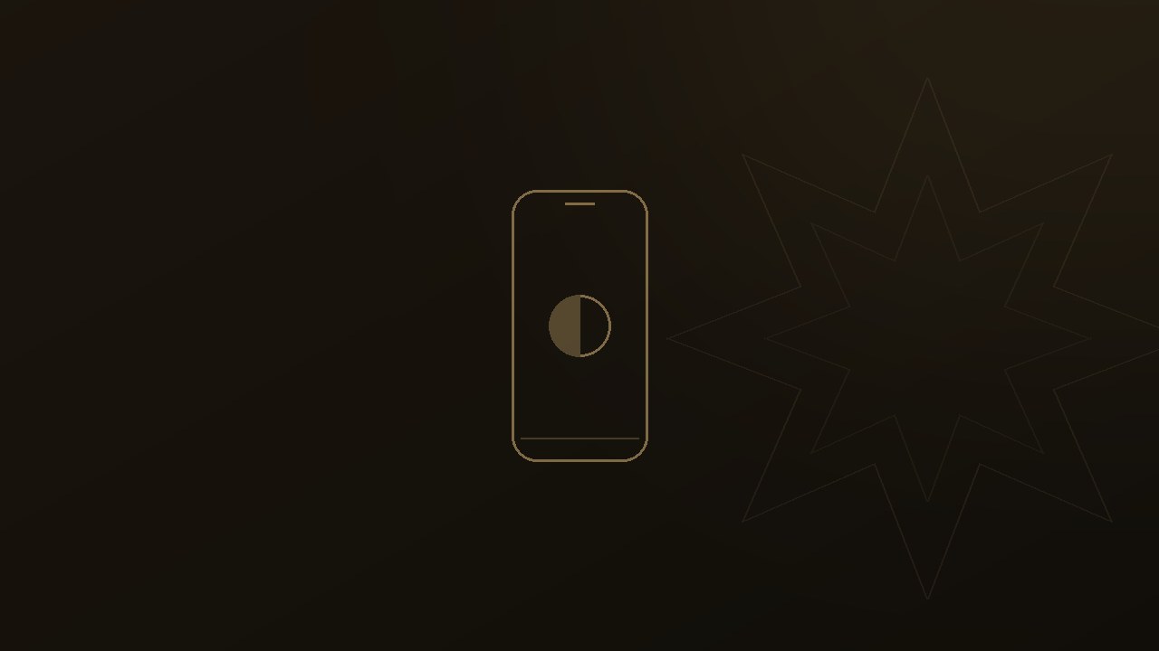 A line illustration of an iPhone screen split into greyscale